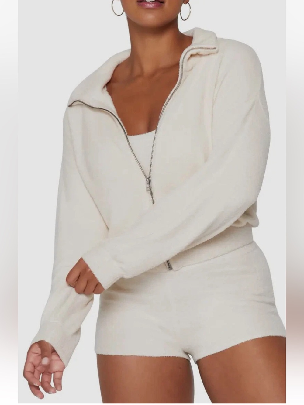 Spiritual Gangster Eternal Optimist Cropped Full Zip Sweater size Large